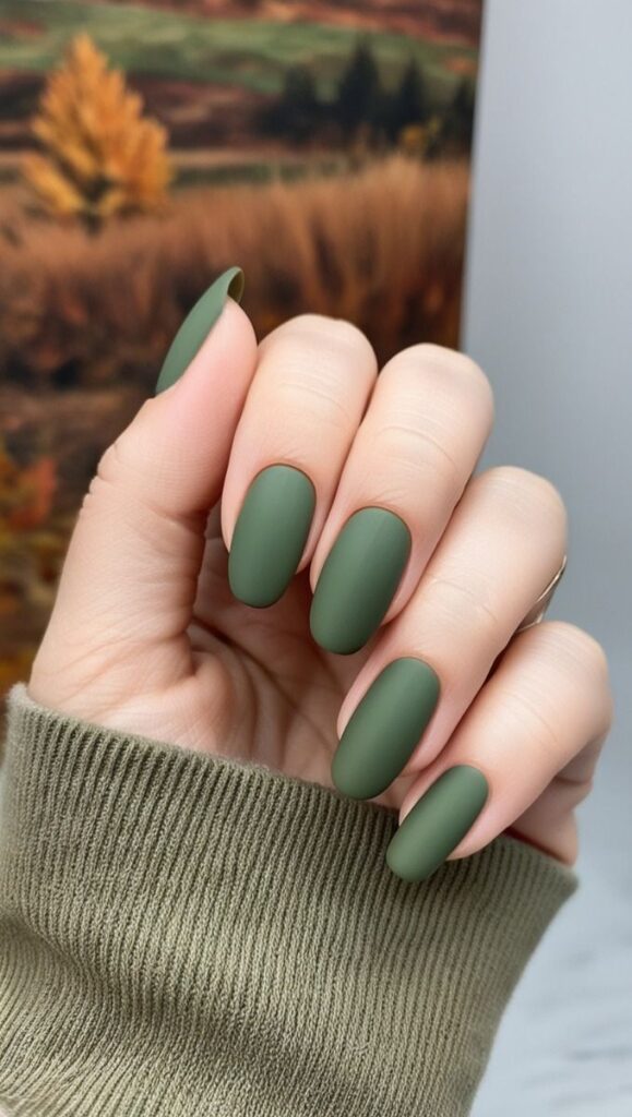 Olive Green Nails