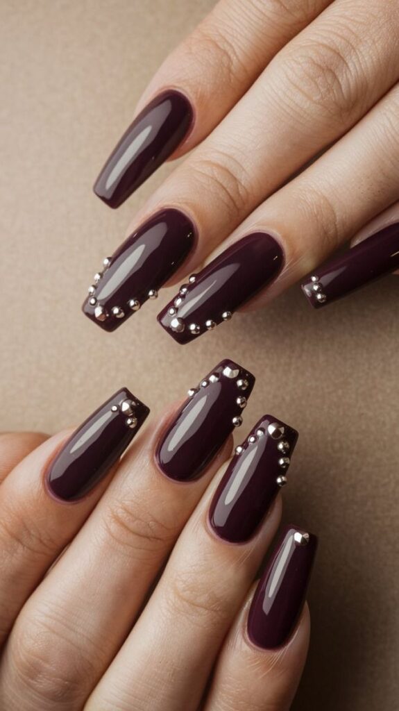 Deep Plum Nails