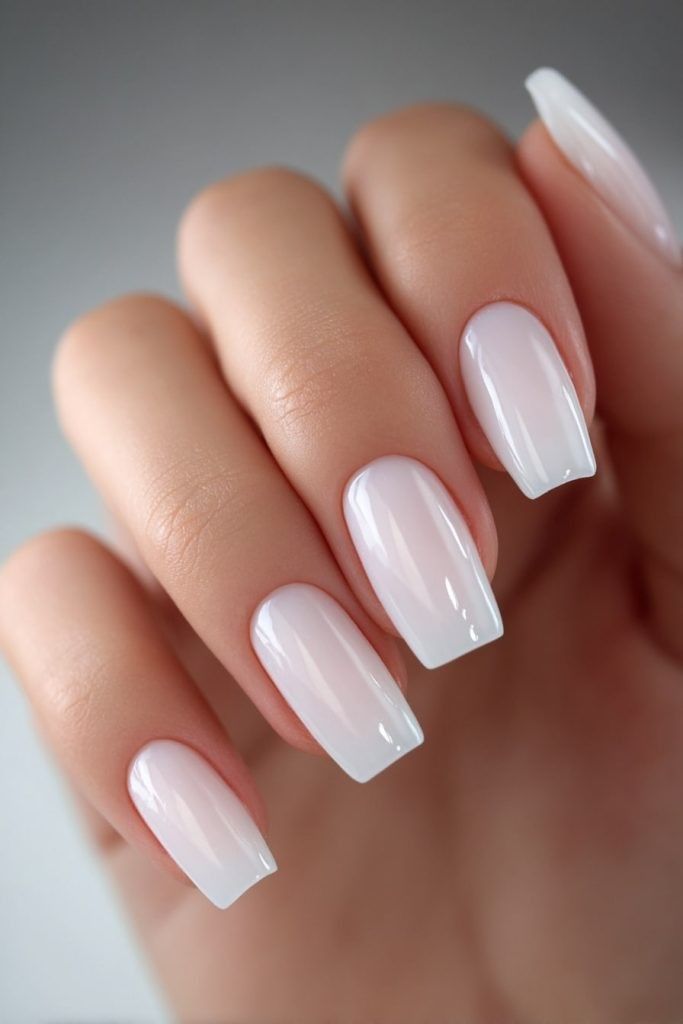 Transparent White Nails