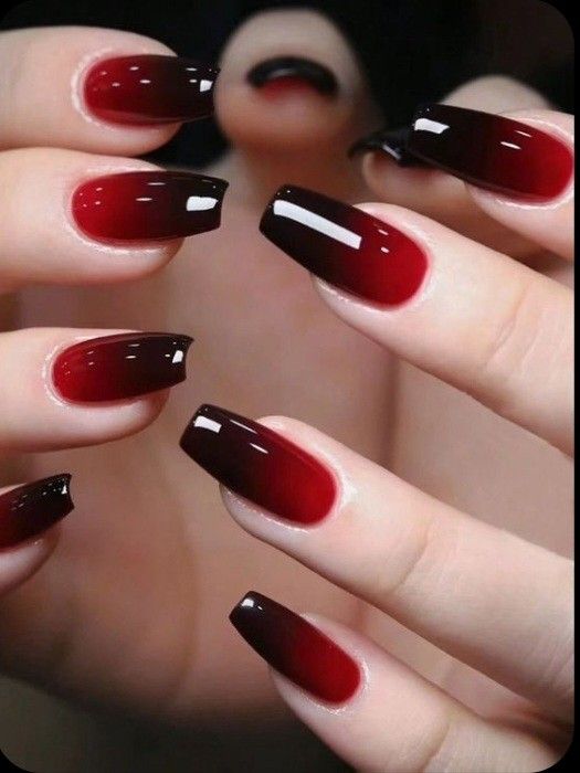 Black and Red Nails