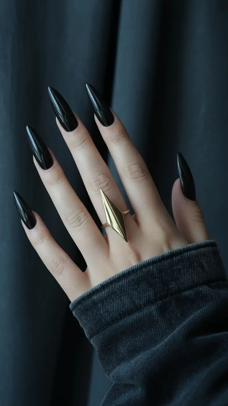 Black Halloween Nails