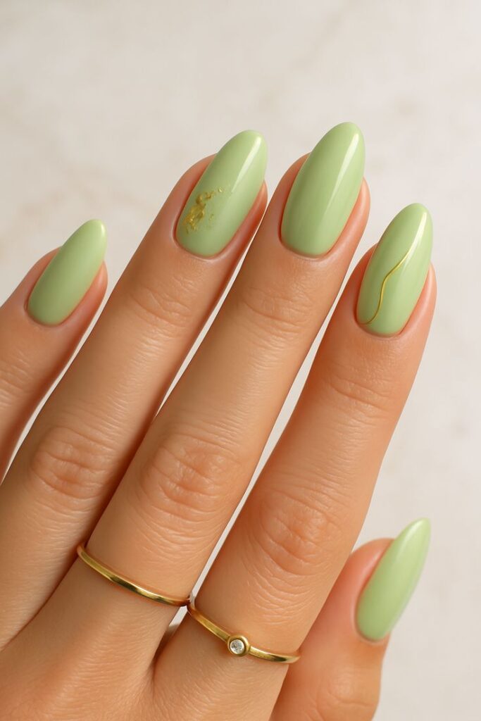 Pistachio Green Nails