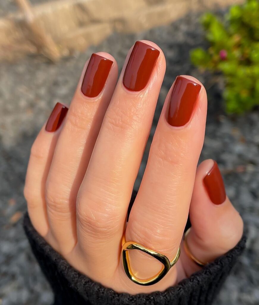 Terracotta Almond Nails