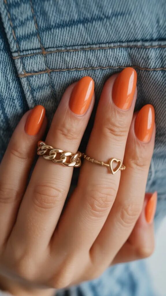 Caramel Orange Nails