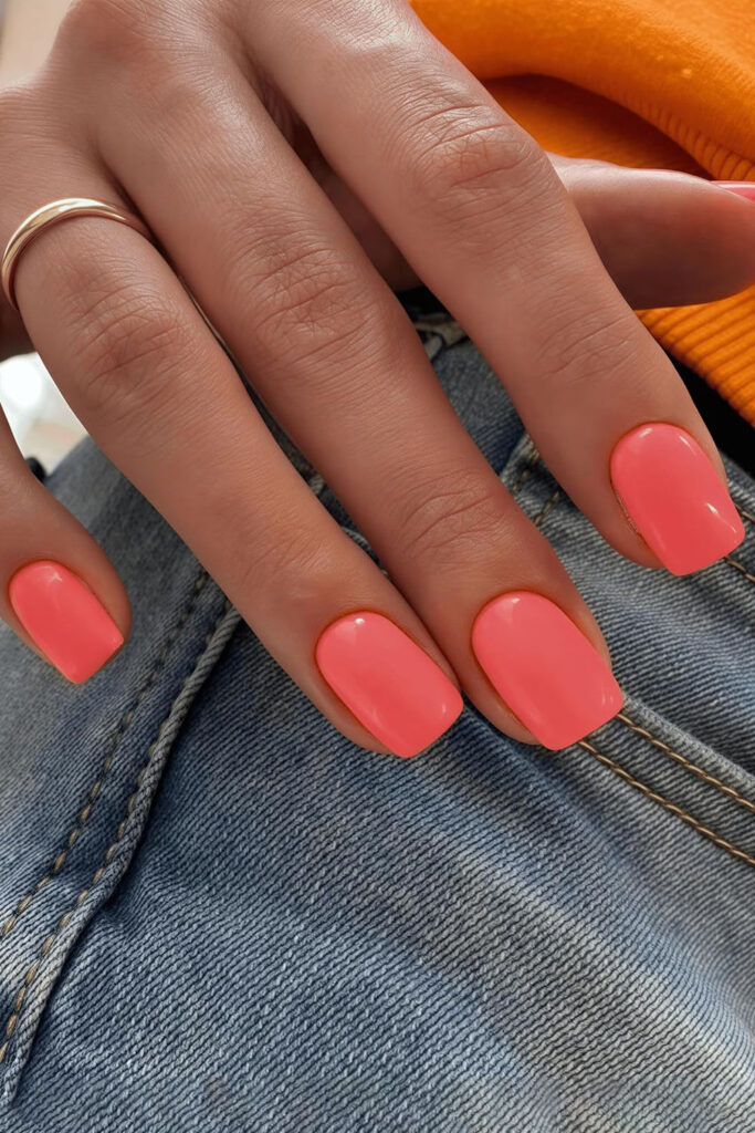 Coral Orange Nails