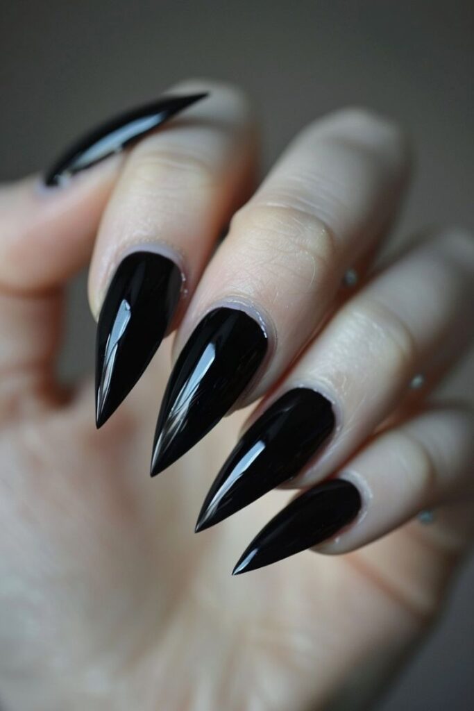 Black Stiletto Nails
