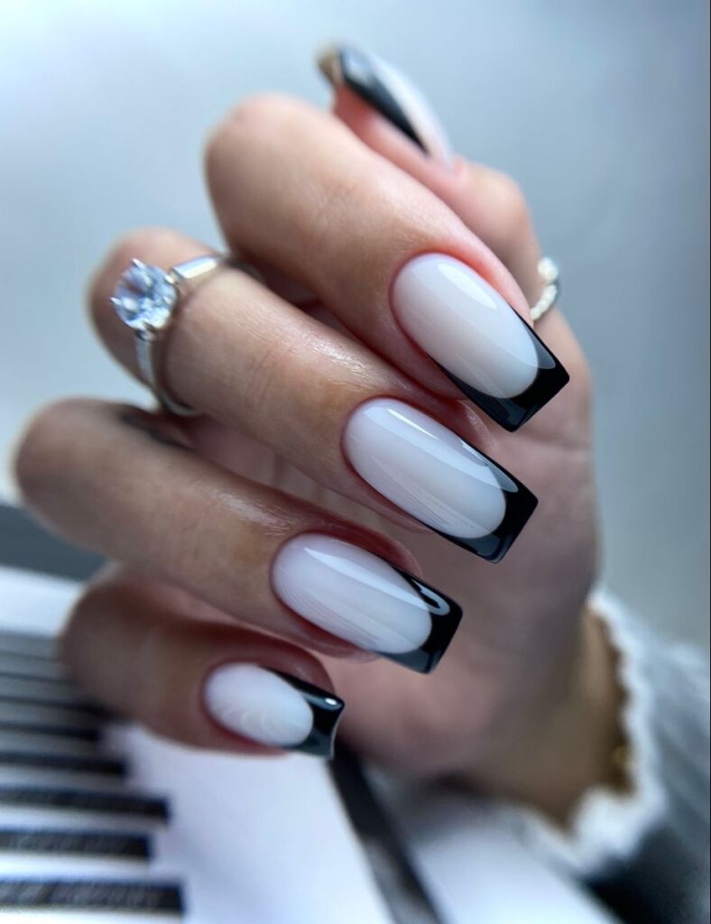 White Base with Black Tips