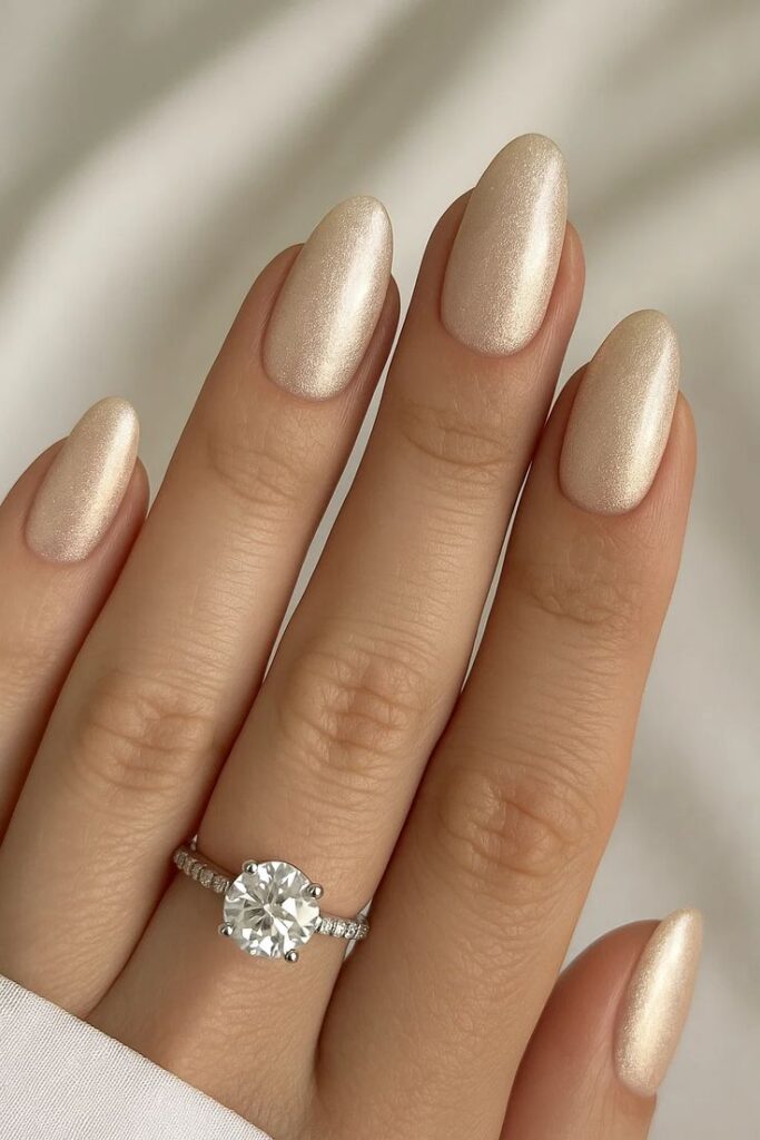 Champagne Shimmer Nails