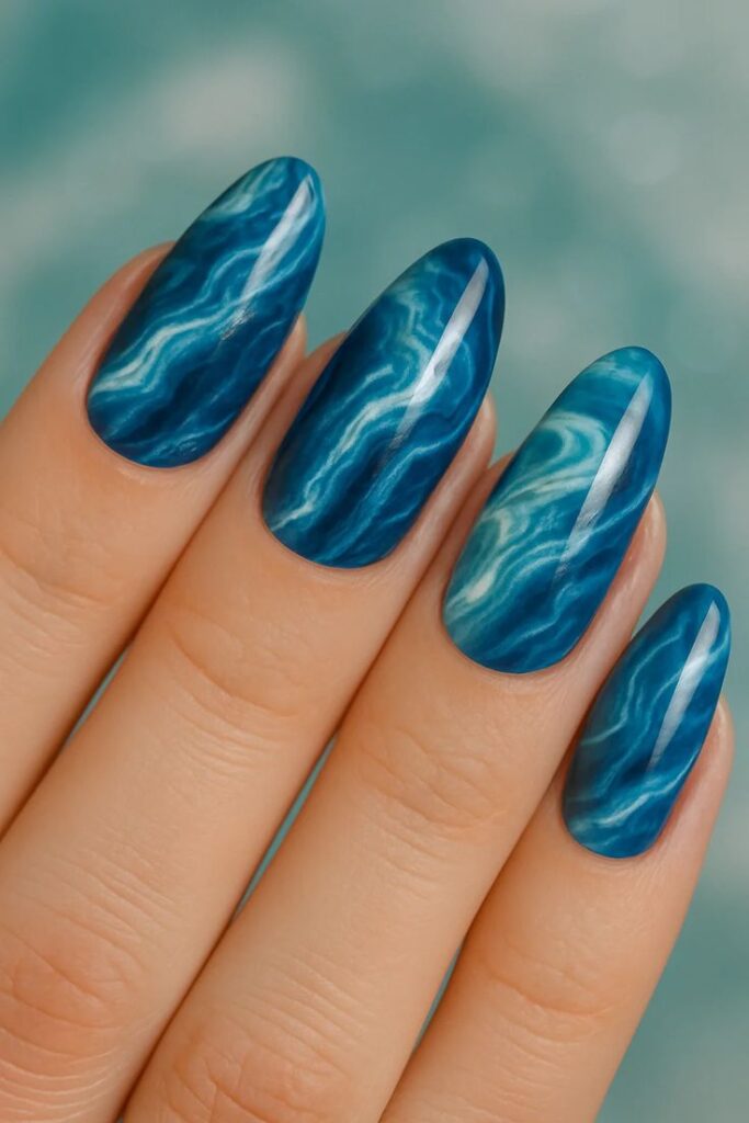 Ocean Wave Nail Art