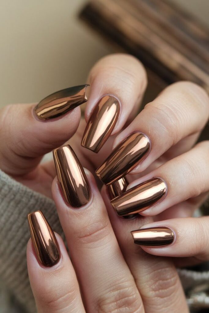Bronze Metallic Nails