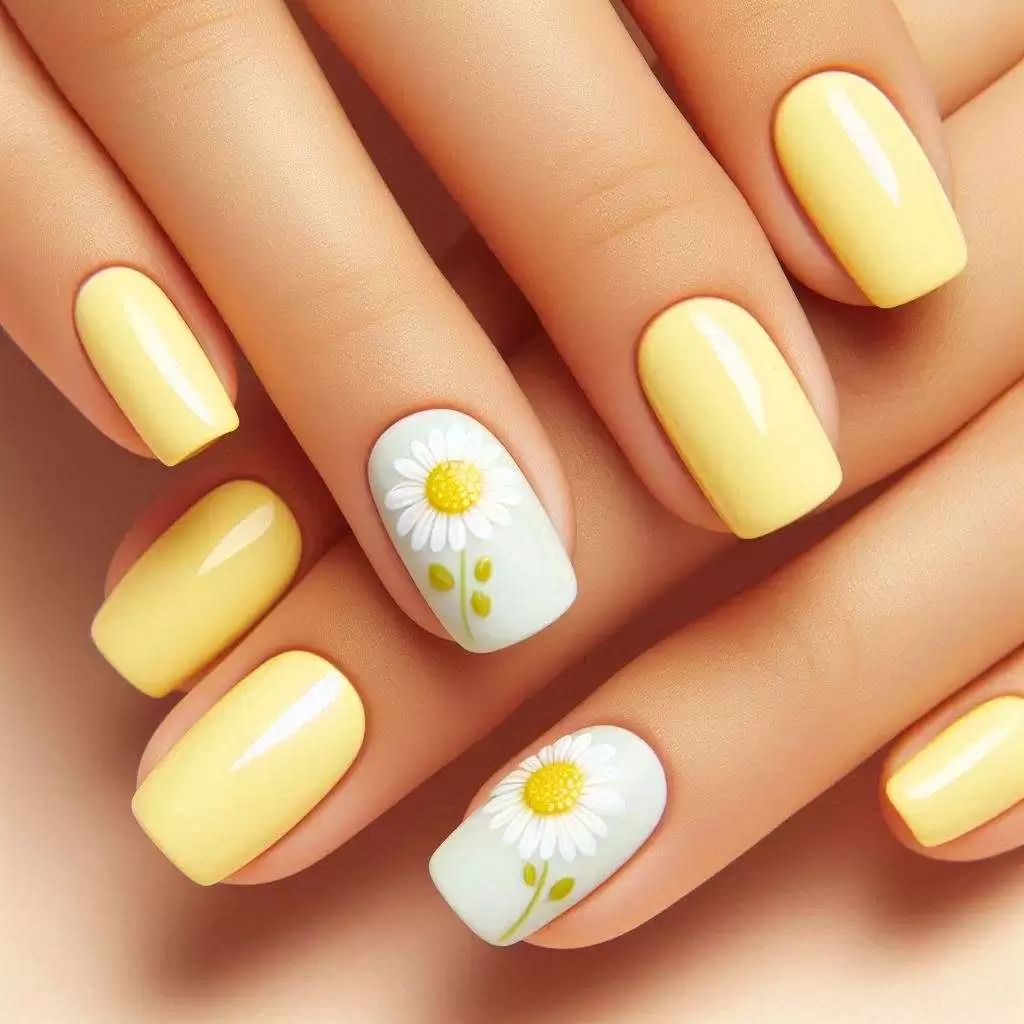 Simple Floral Nails