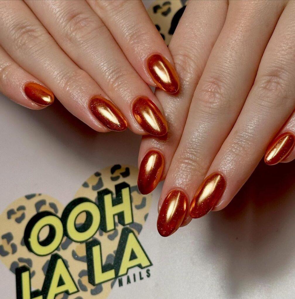 Bronze Orange Nails
