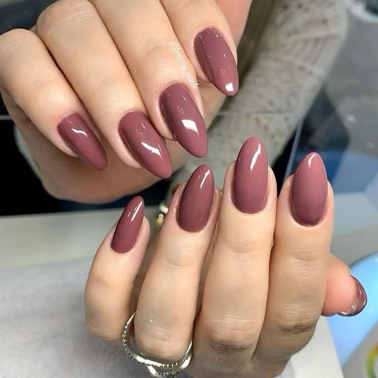 Mauve Almond Nails