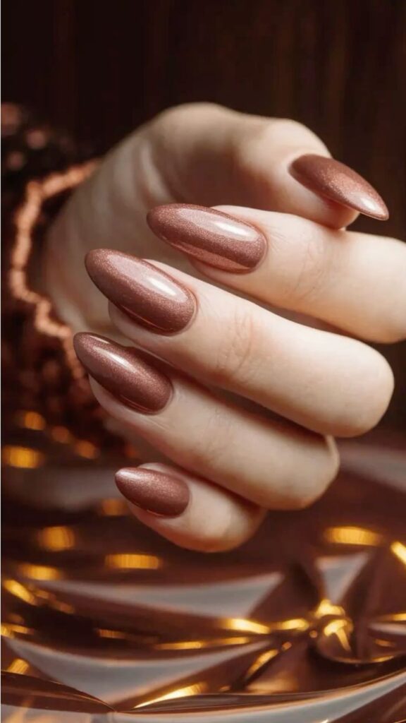Sparkling Copper Nails