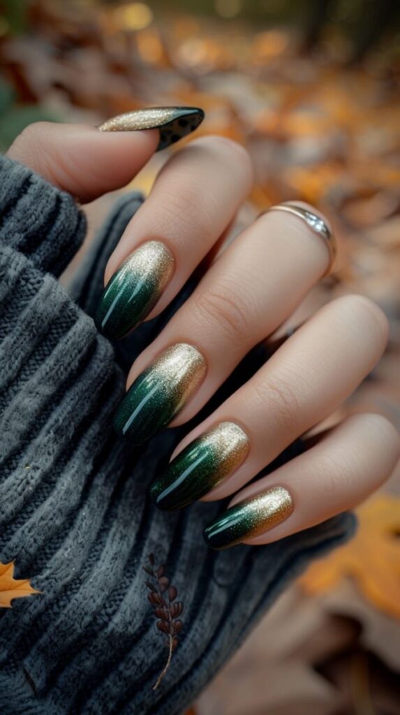 Olive Glitter Gradient