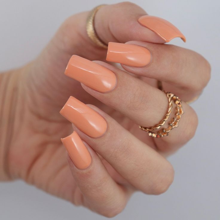 Peach Orange Nails