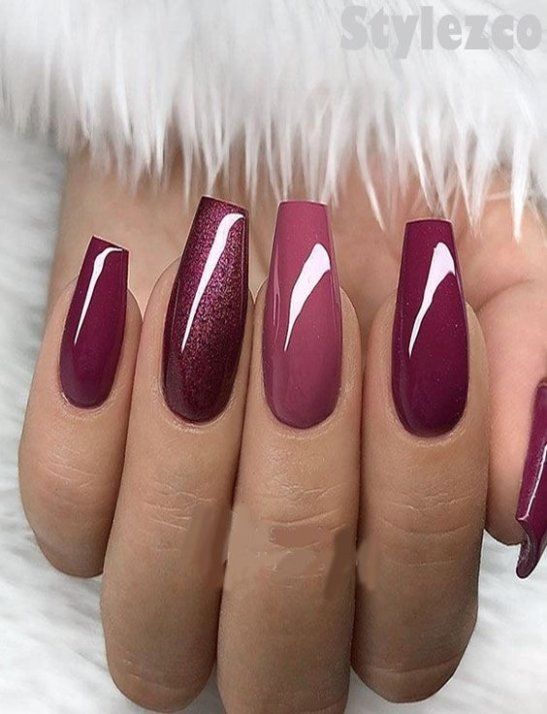 Berry Red Nails