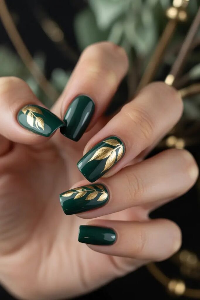 Olive Leaf Nail Art