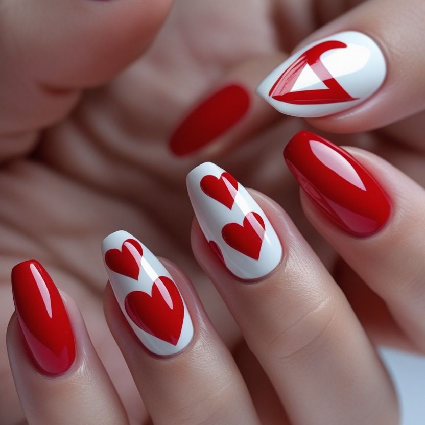 Heart Accent Nails