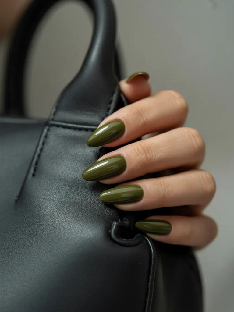 Olive Almond Nails