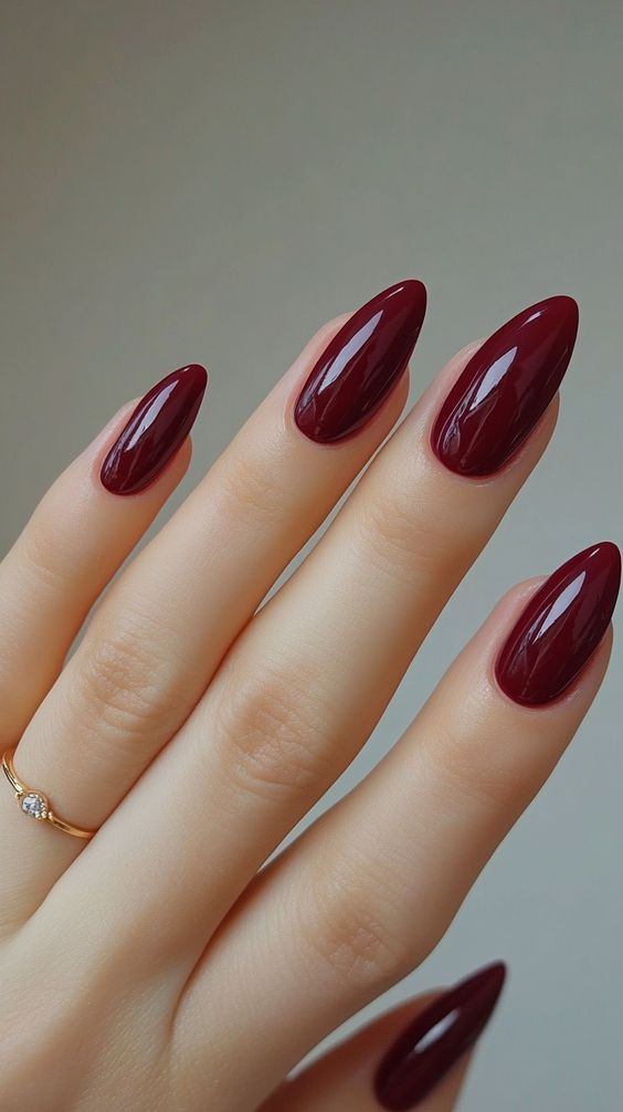 Deep Burgundy Nails