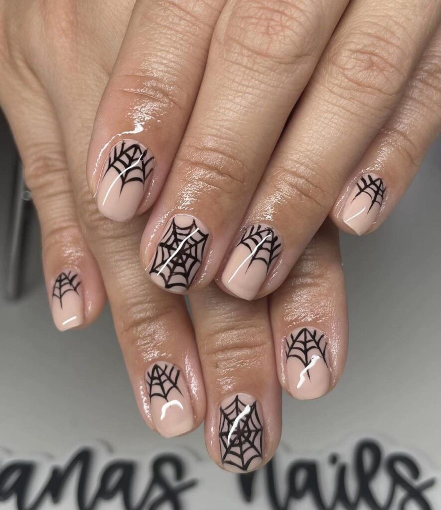 Spiderweb Accent Nails