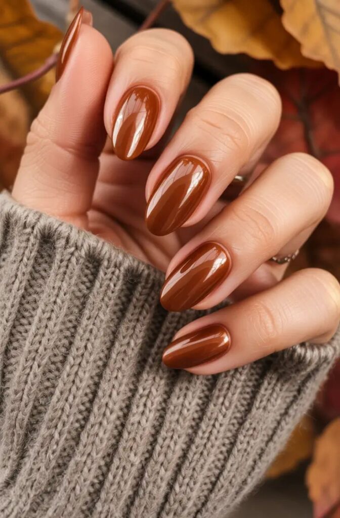 Caramel Almond Nails