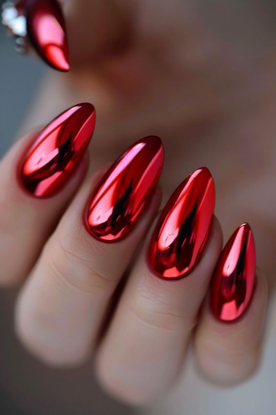 Red Chrome Nails