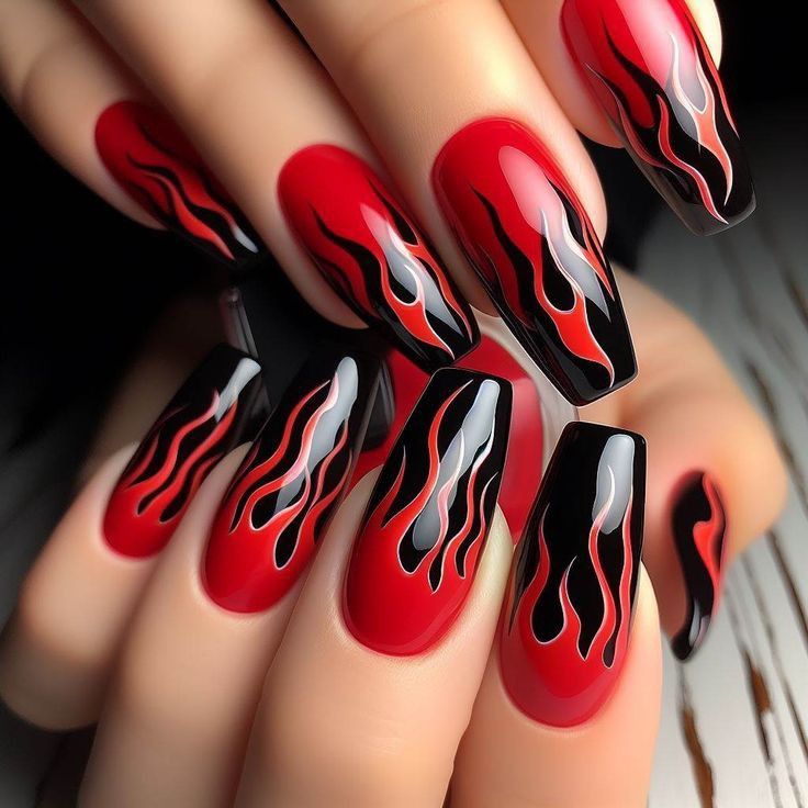 Black Flame Nails