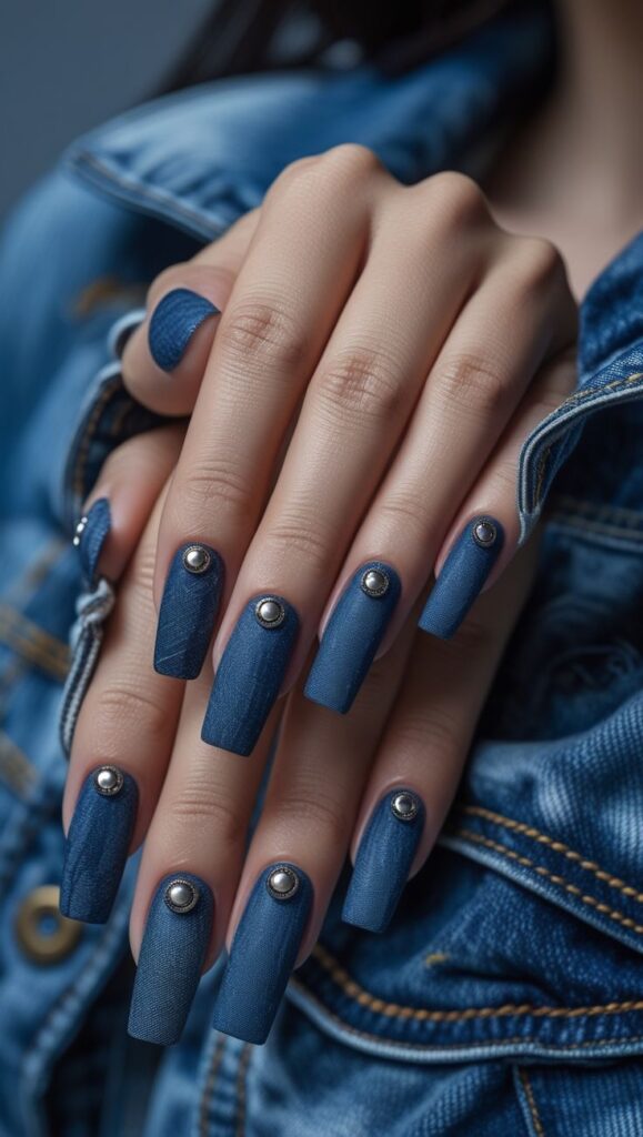 Denim Blue Textured