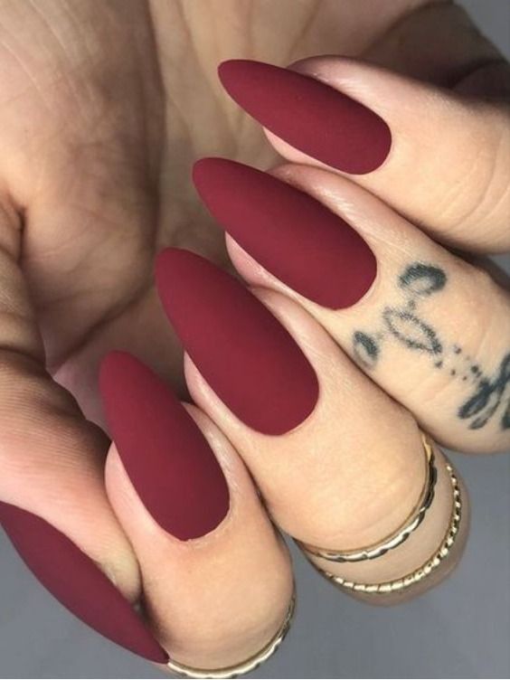 Matte Red Nails