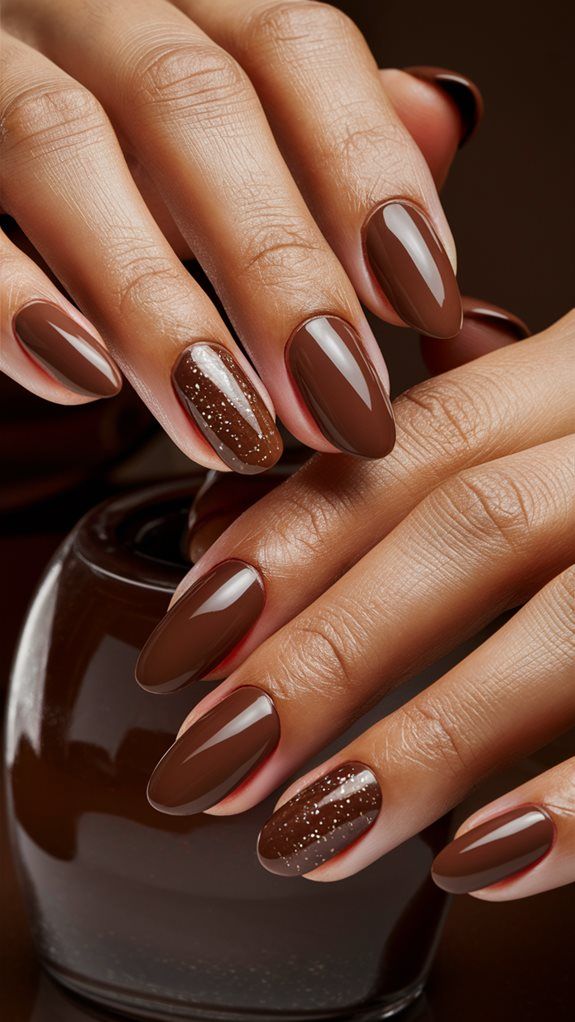 Chocolate Brown Nails