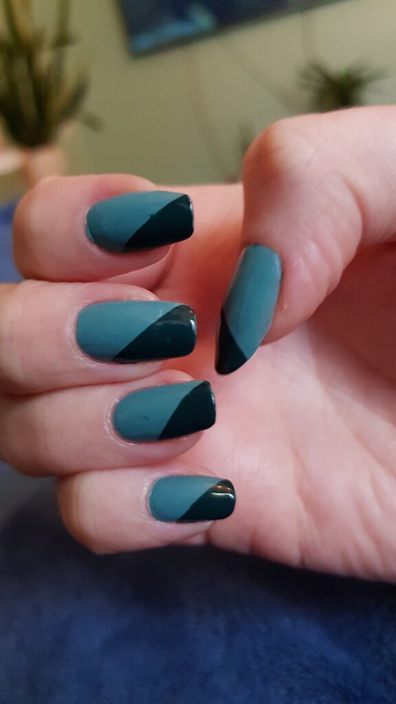 Two-Tone Color Block Nails