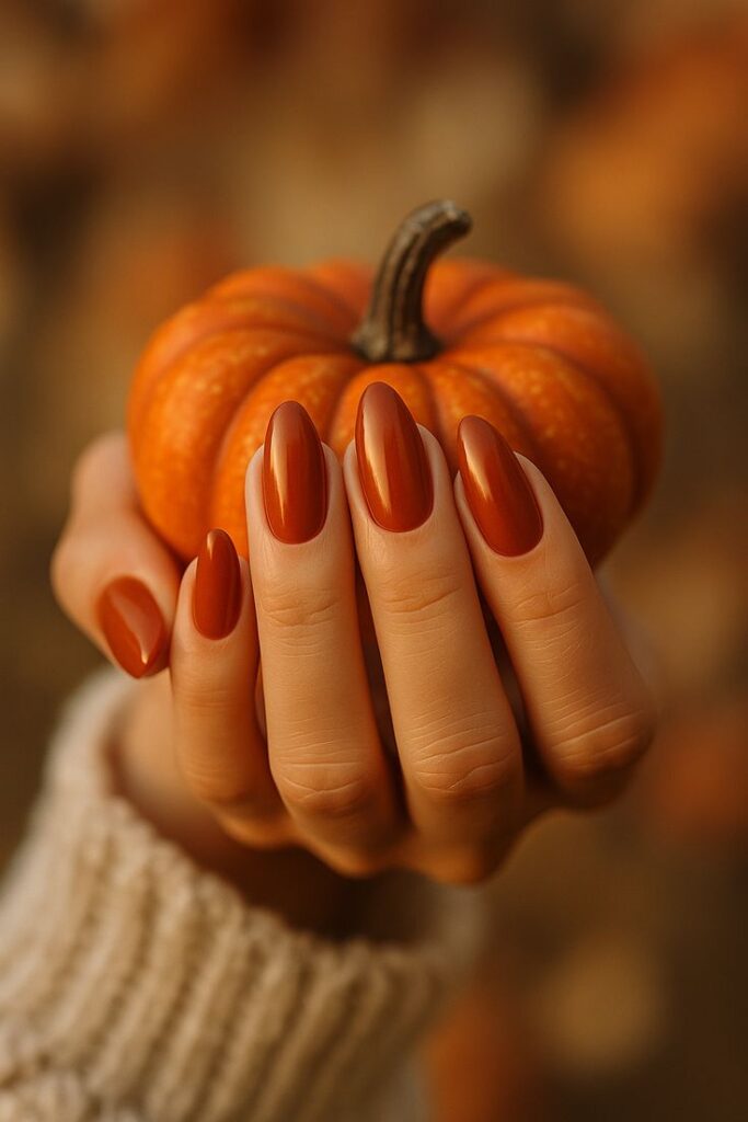 Pumpkin Orange Nails