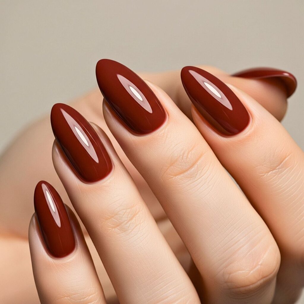 Burnt Red Nails