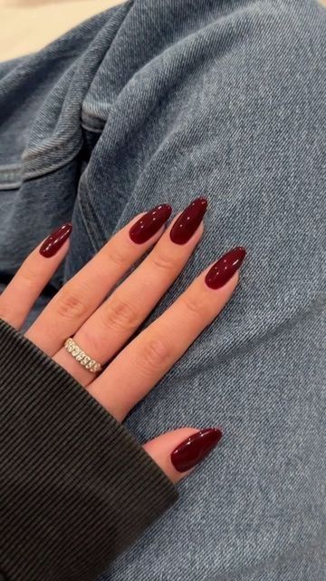 Wine Almond Nails