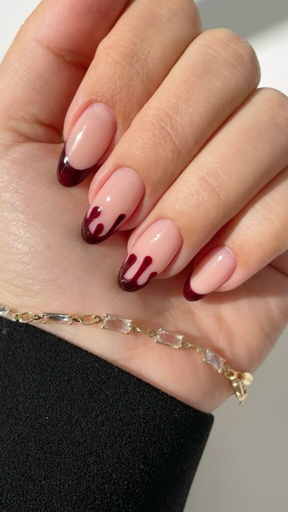 Blood Drip Short Nails