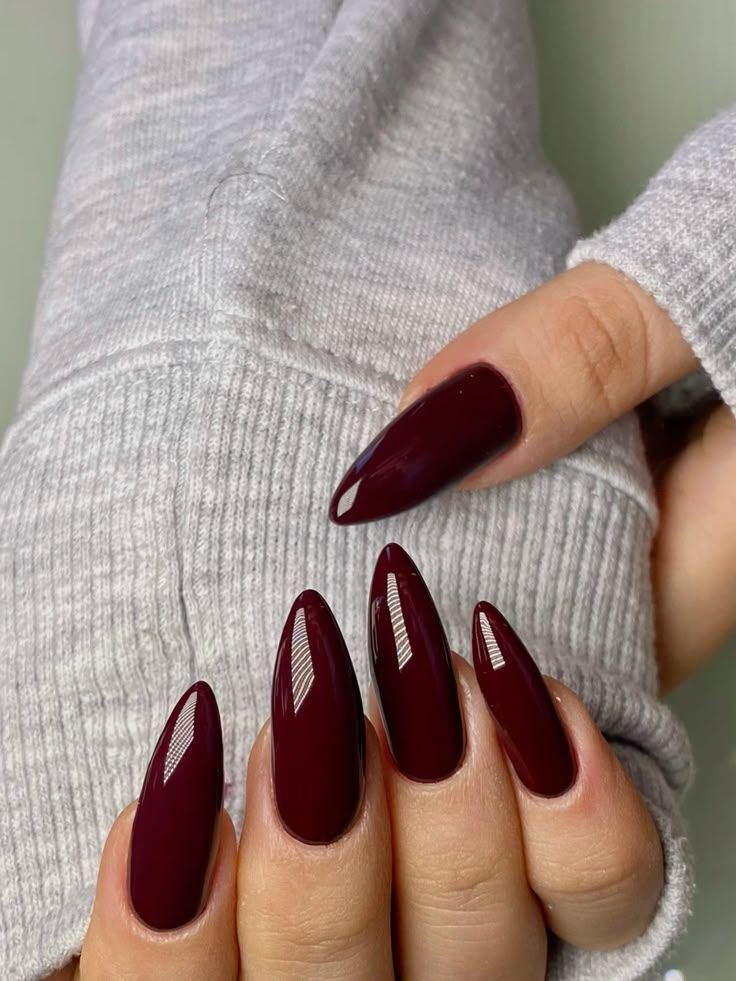Rich Burgundy Nails