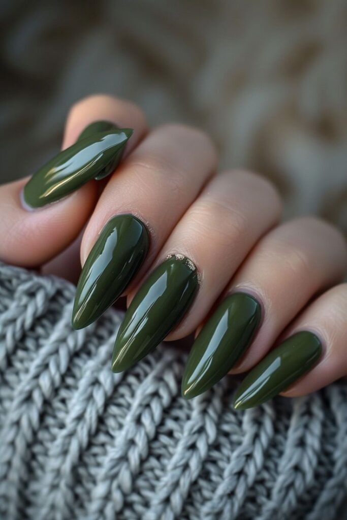 Olive Green Nails