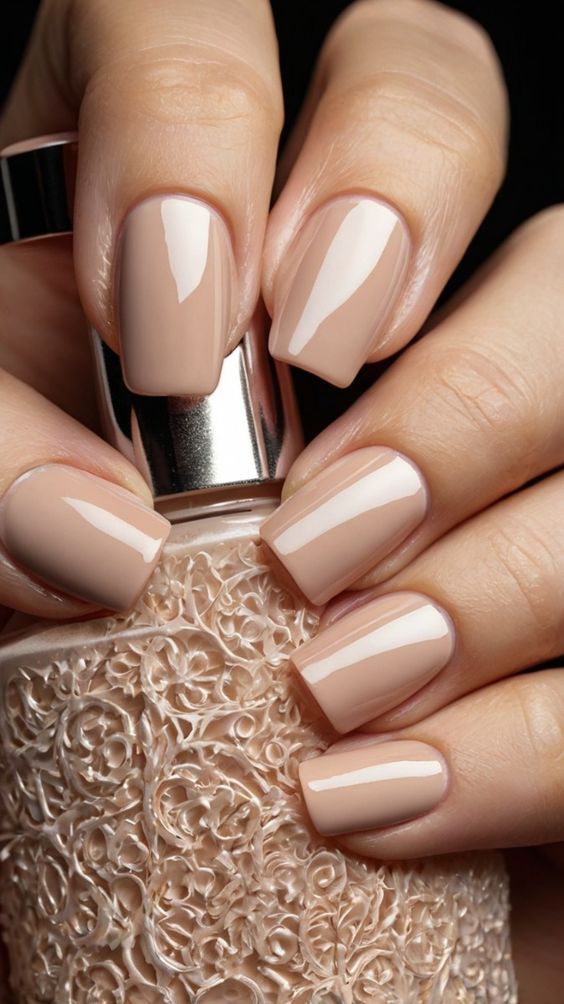 Classic Nude Square Nails