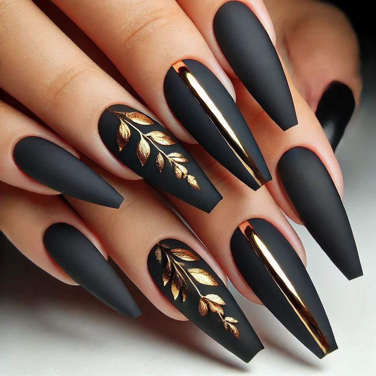 Matte Black with Gold Accents