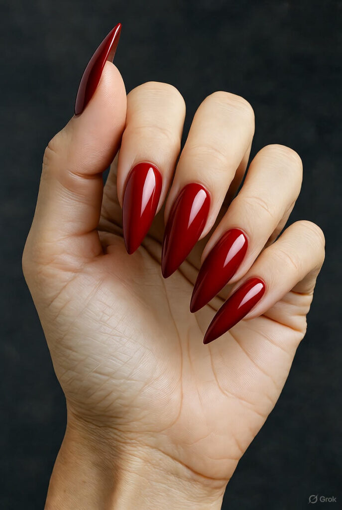 Classic Blood Red Nails