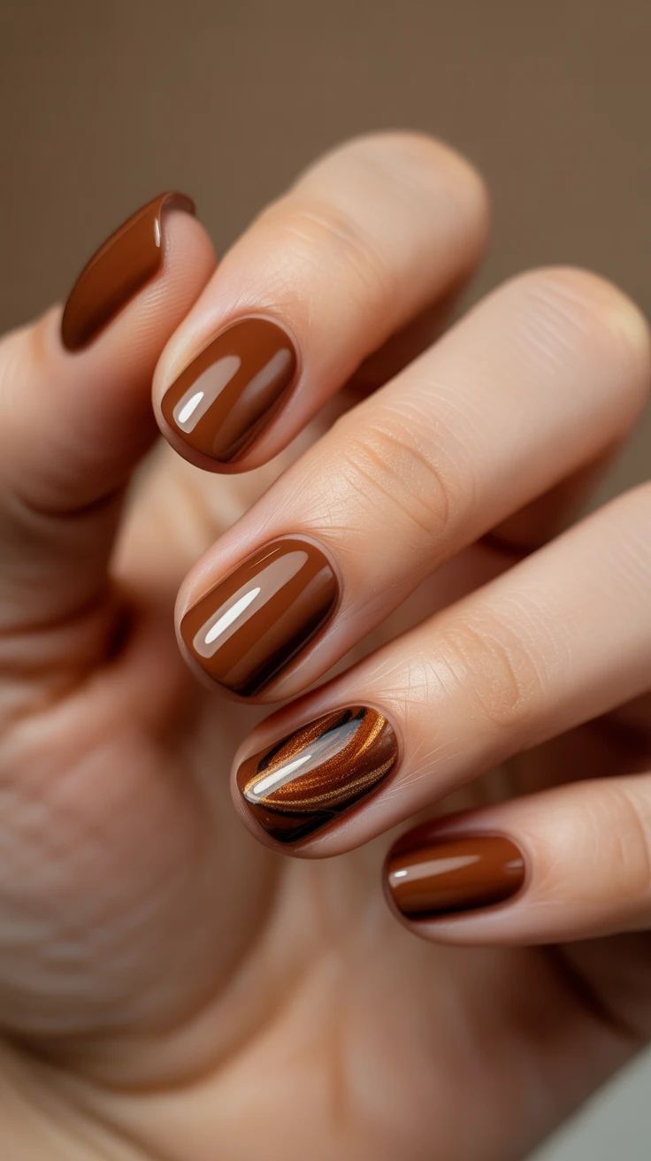 Brown Thanksgiving Nails