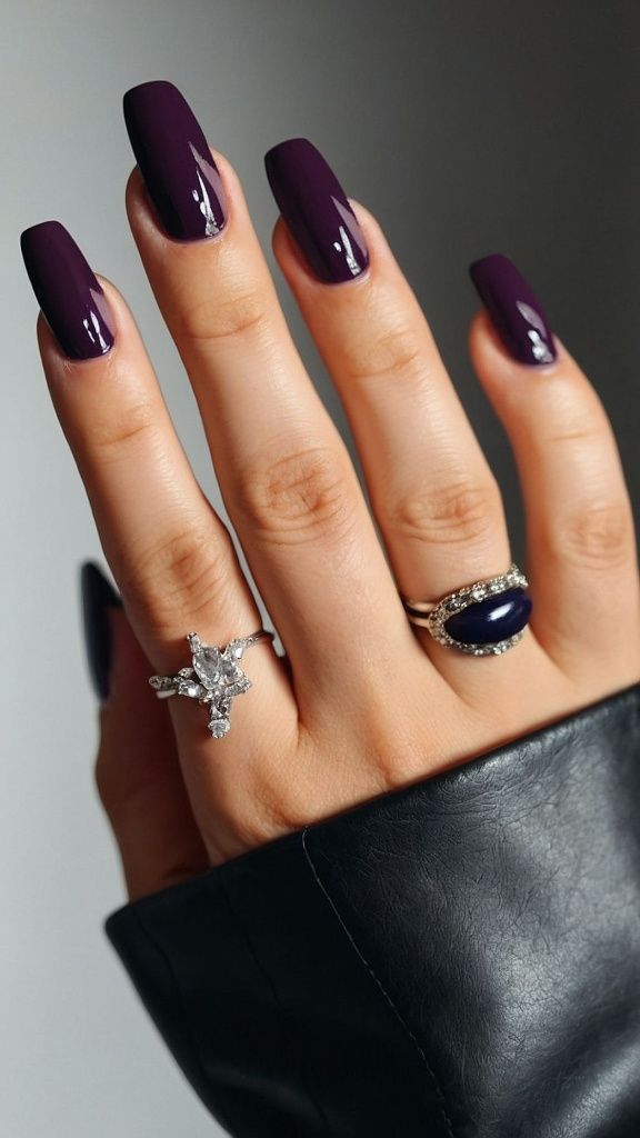 Deep Plum Nails