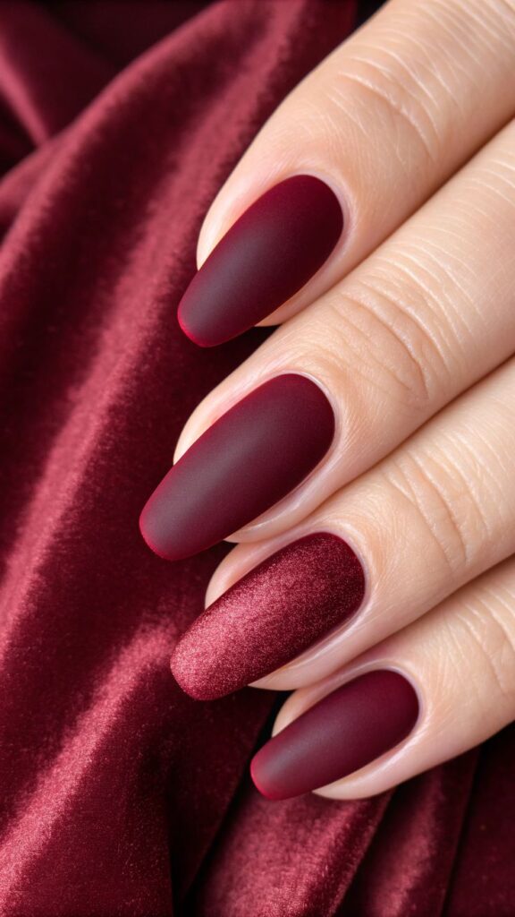 Burgundy Matte Velvet Finish