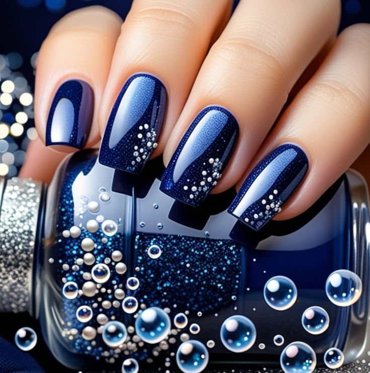 Midnight Blue Nails