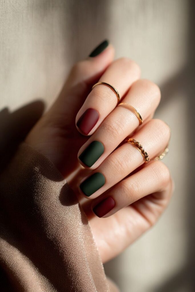 Burgundy and Deep Forest Green Combo