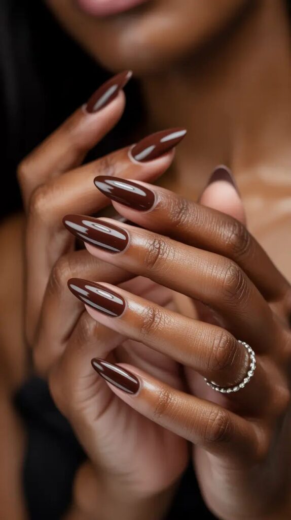 Deep Brown Nails