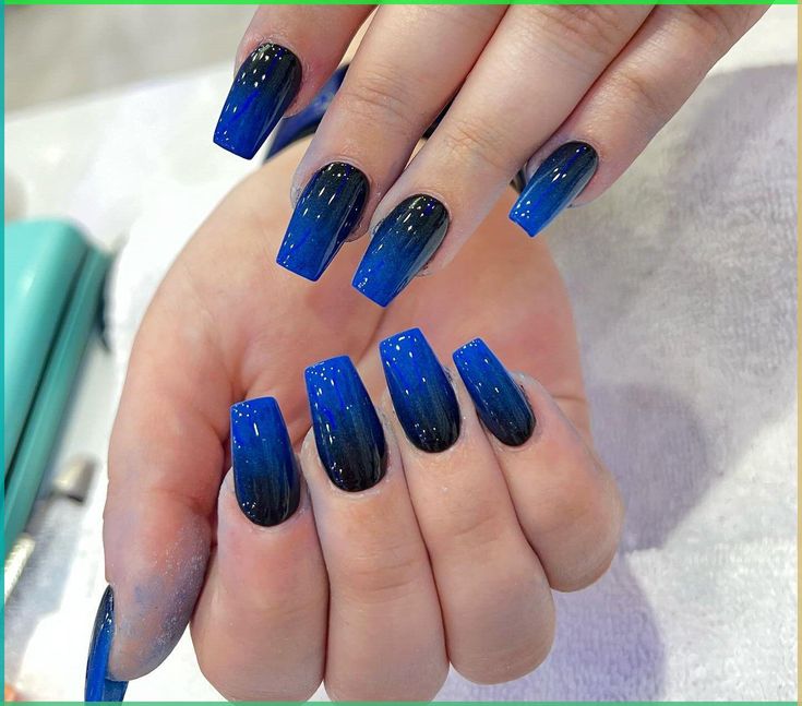 Royal Blue Coffin Nails