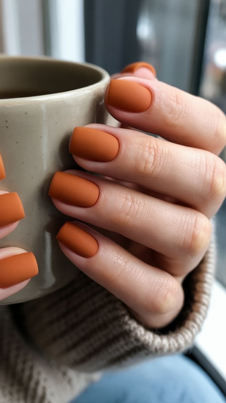 Matte Thanksgiving Nails
